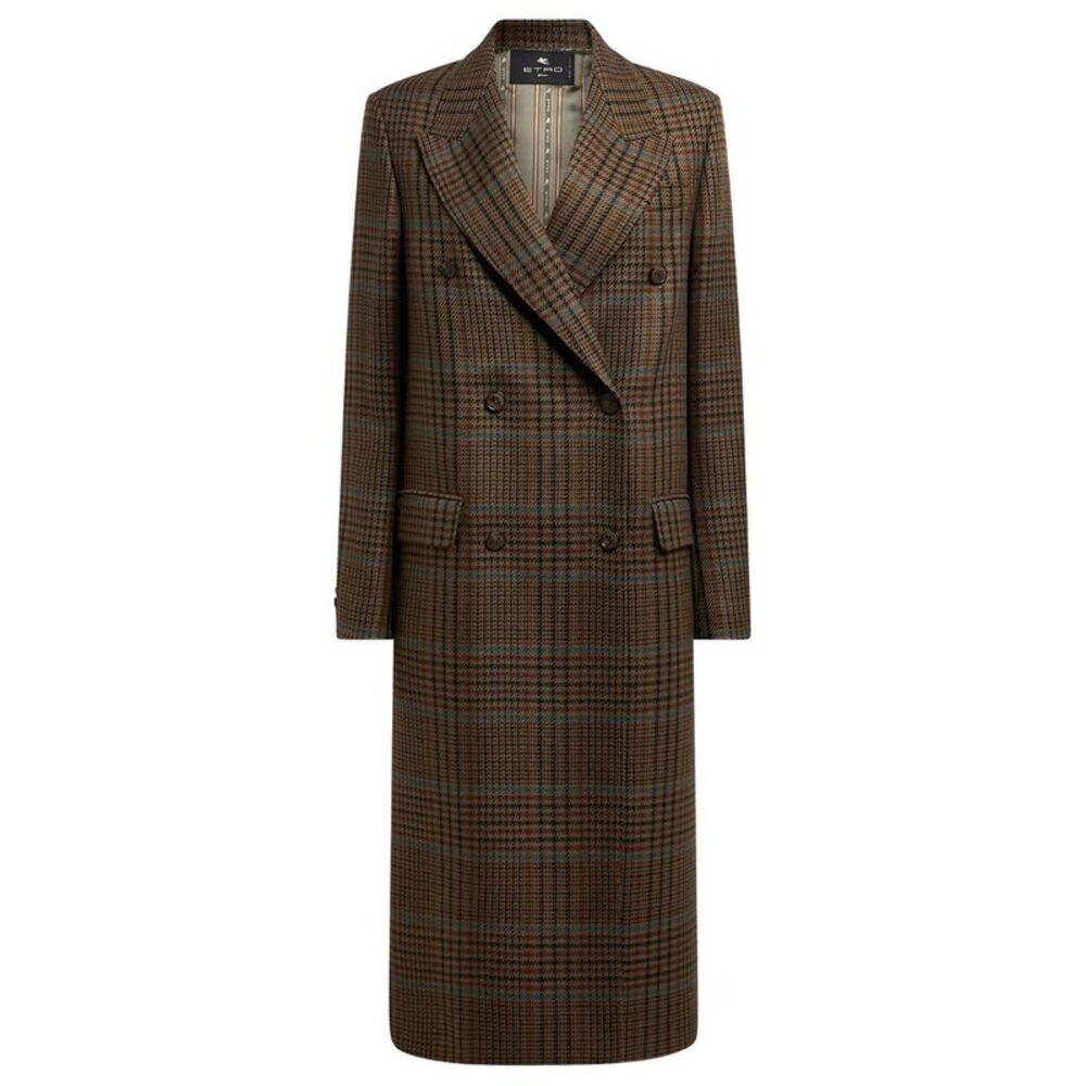 Etro Women Cappotto Doppiopetto In Lana Con Motivo Principe Di Galles